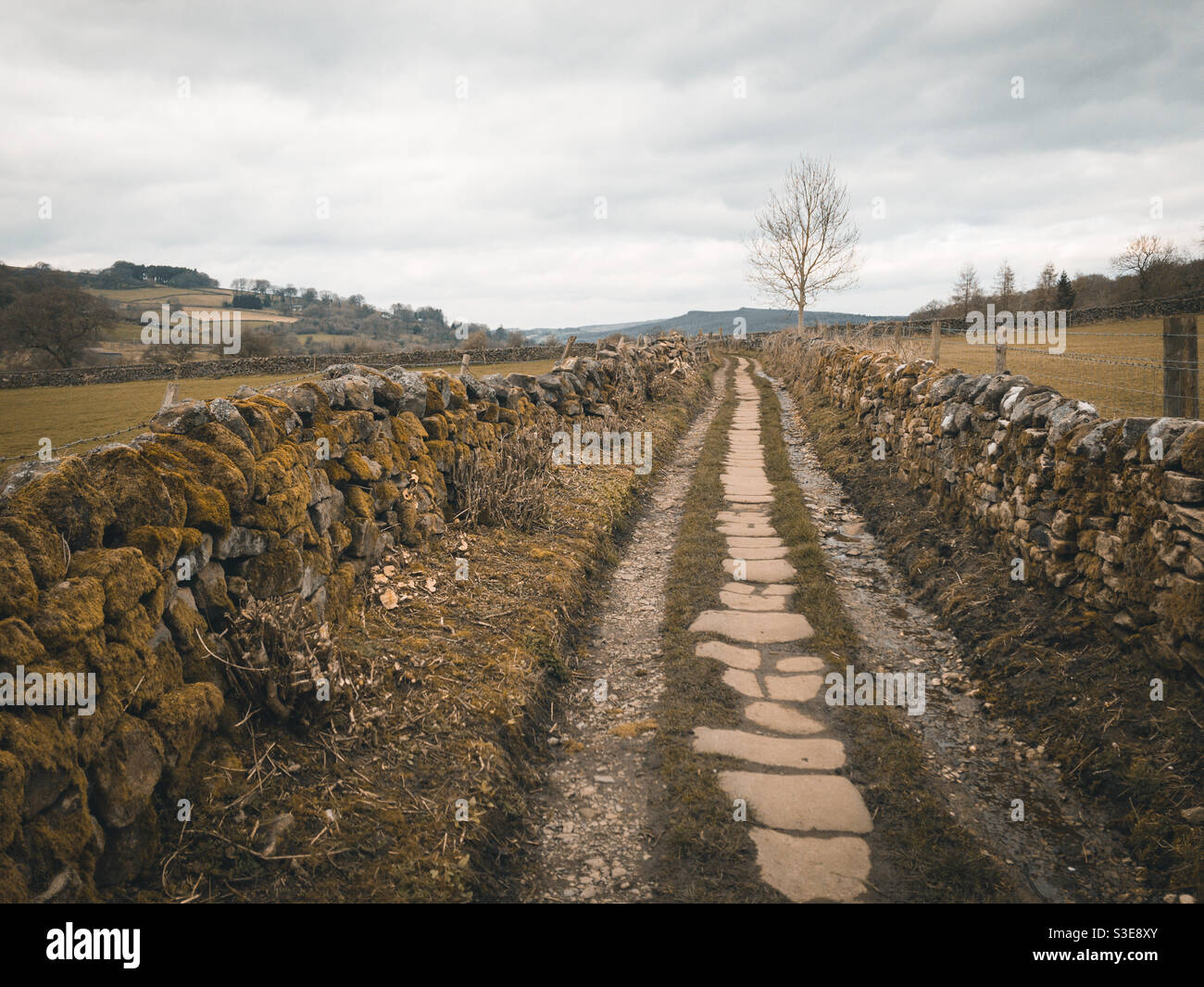 Rural Lane, Froggatt, Peak District, UK - Smartphone Captured Stock Image