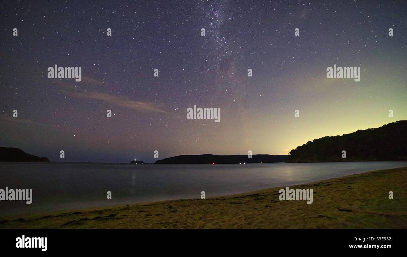 Patonga beach night sky - Smartphone Captured Stock Image