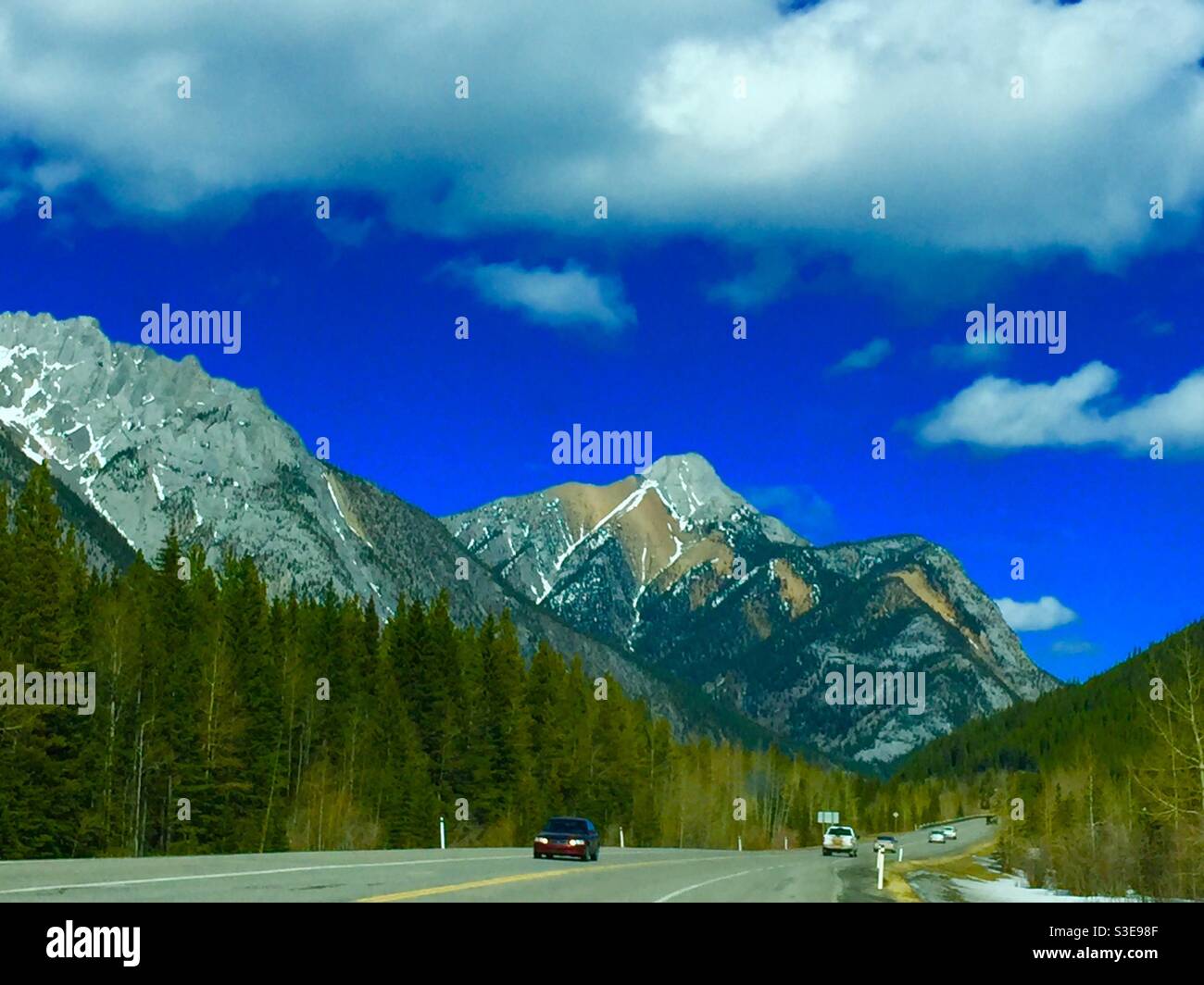 Mount Lorette, Kananaskis  Country, Canadian Rockies, Alberta Canada, travelling Alberta. - Smartphone Captured Stock Image
