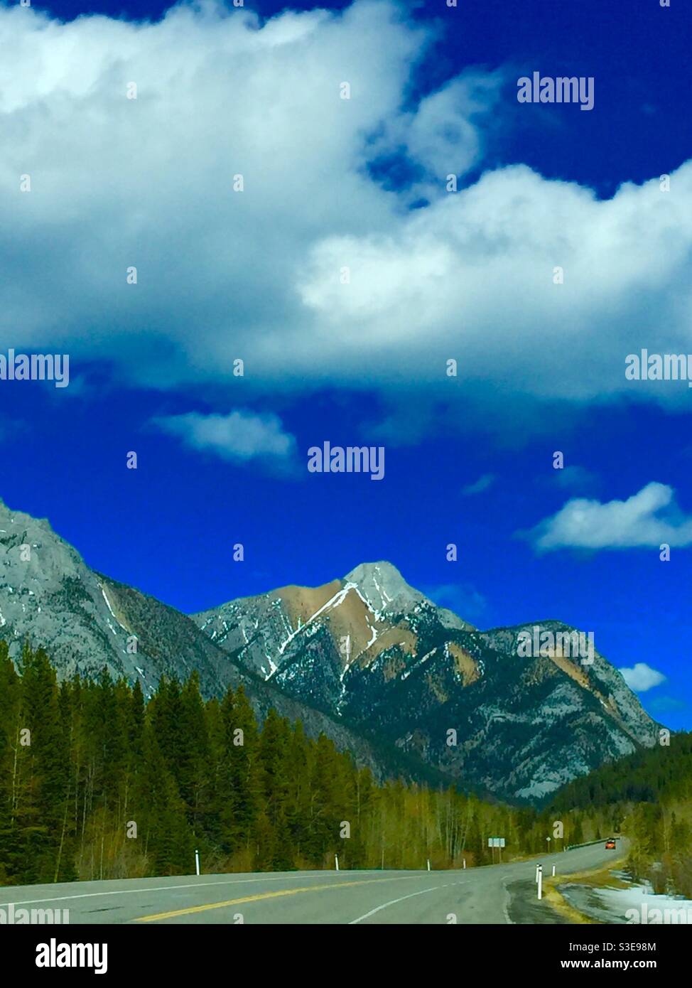 Mount Lorette, Kananaskis  Country, Canadian Rockies, Alberta Canada, travelling Alberta. - Smartphone Captured Stock Image