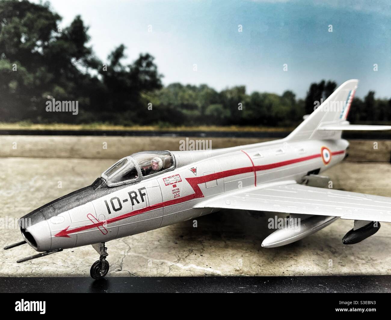 Airfix Super Mystere B.2 model aircraft - Smartphone Captured Stock Image