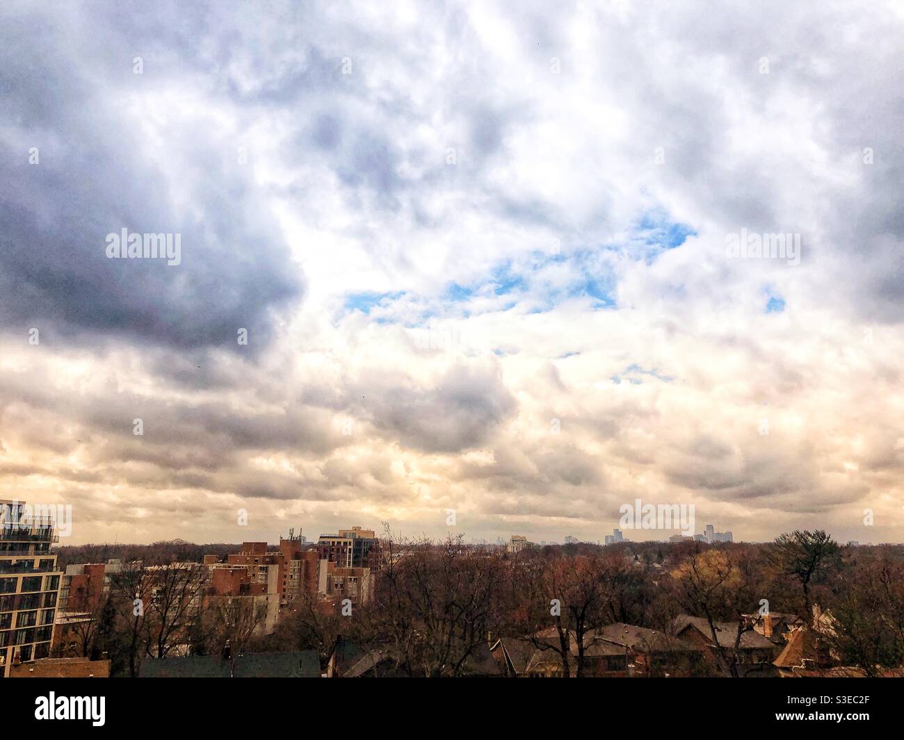 A cloudy evening sky. - Smartphone Captured Stock Image