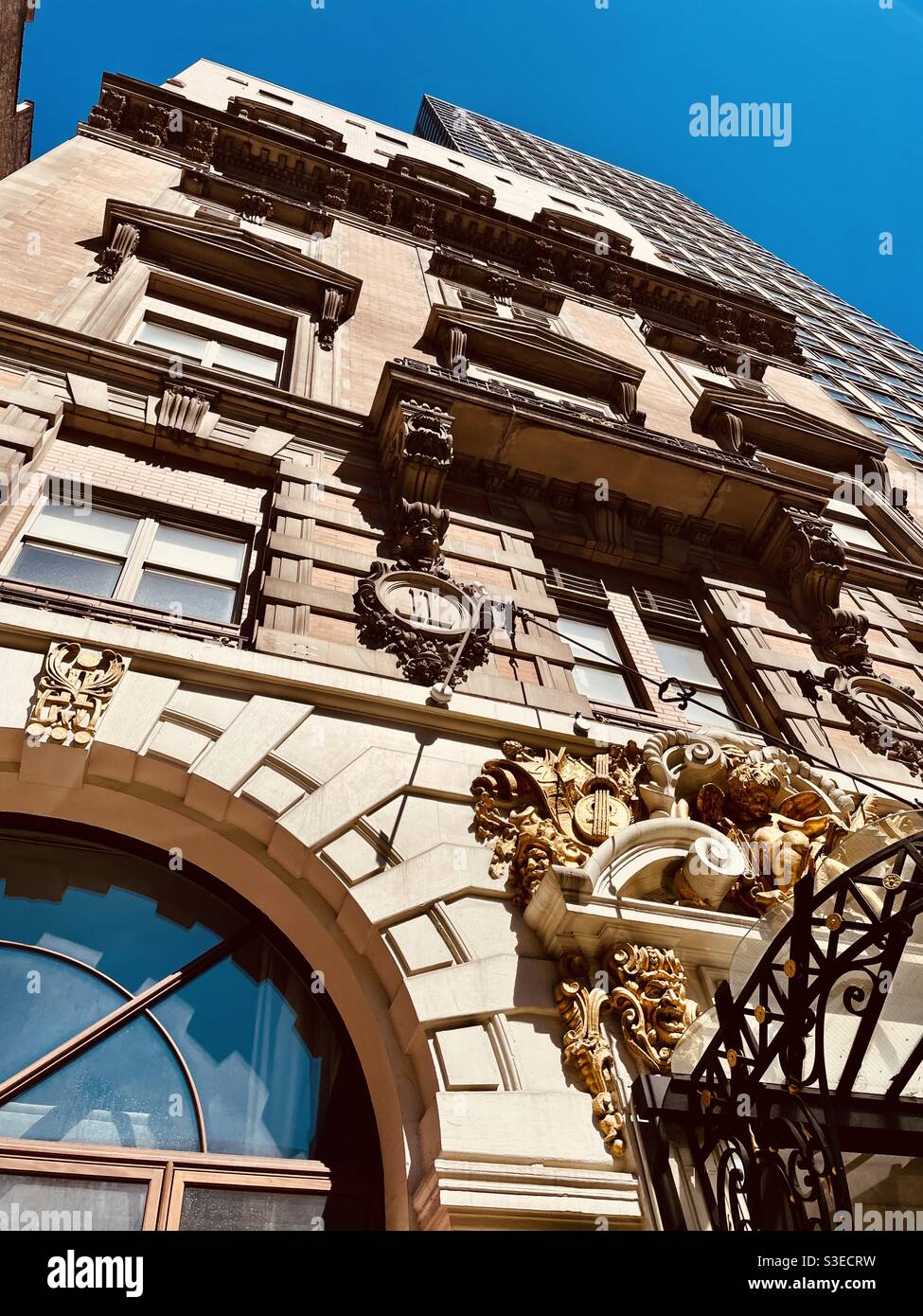 Looking upward at beautiful building in NYc - Smartphone Captured Stock Image