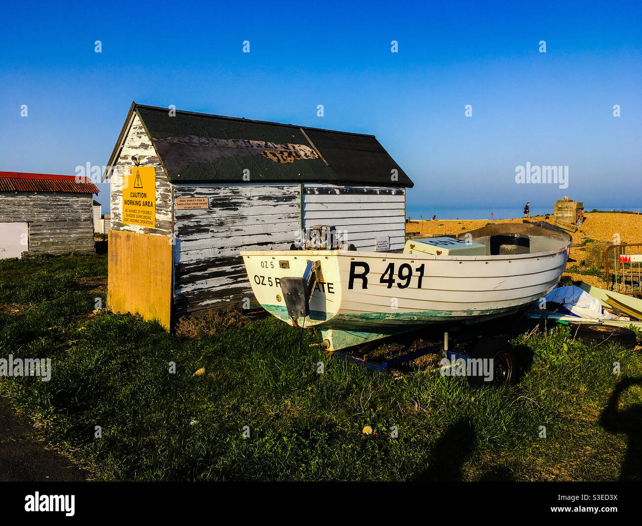 Fishermen’s Hut on Walmer Beach - Smartphone Captured Stock Image