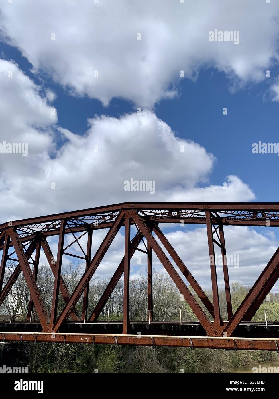 Old metal bridge over river - Smartphone Captured Stock Image