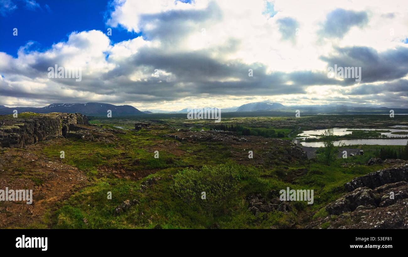 Thingillir national park a significant icelandic historical site and environmental zone - Smartphone Captured Stock Image