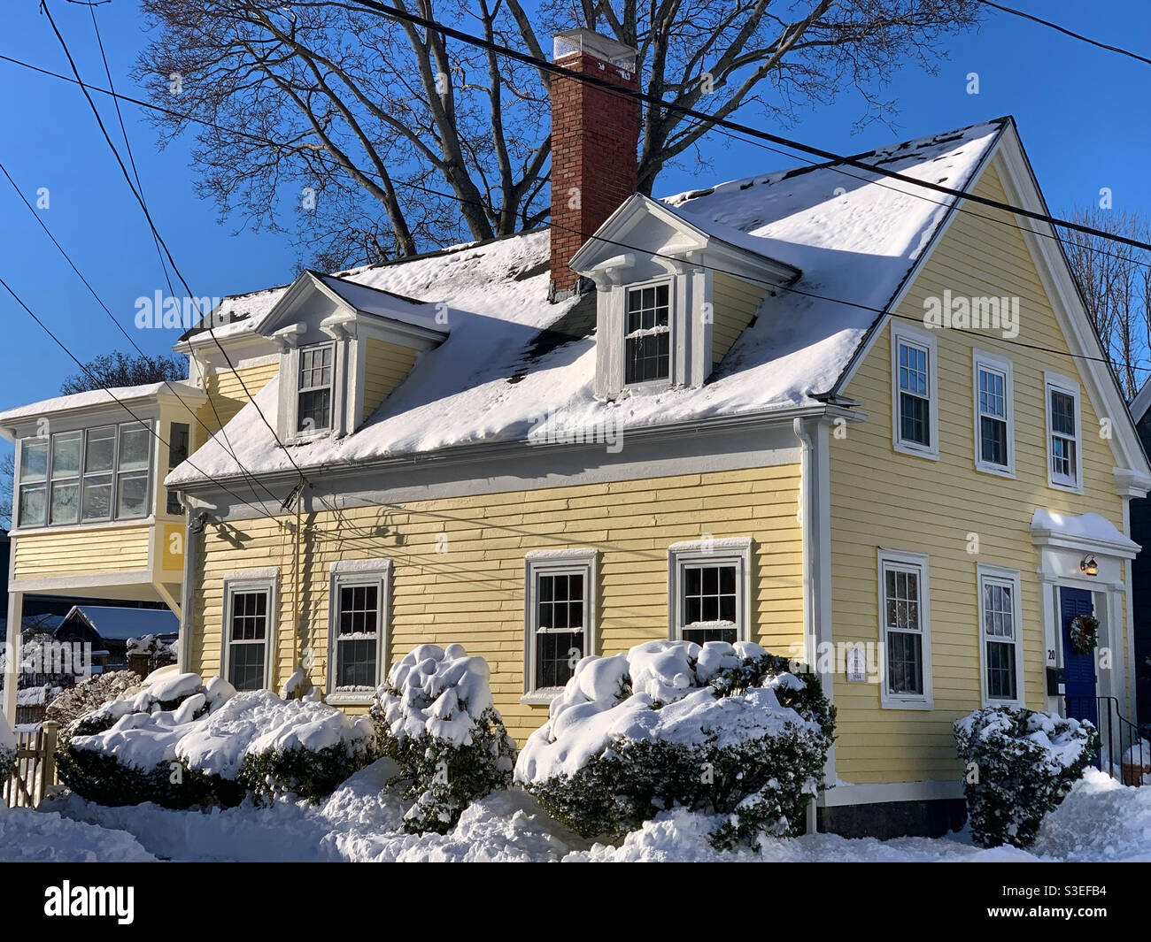 December, 2020, a house in Salem, Massachusetts, United States - Smartphone Captured Stock Image