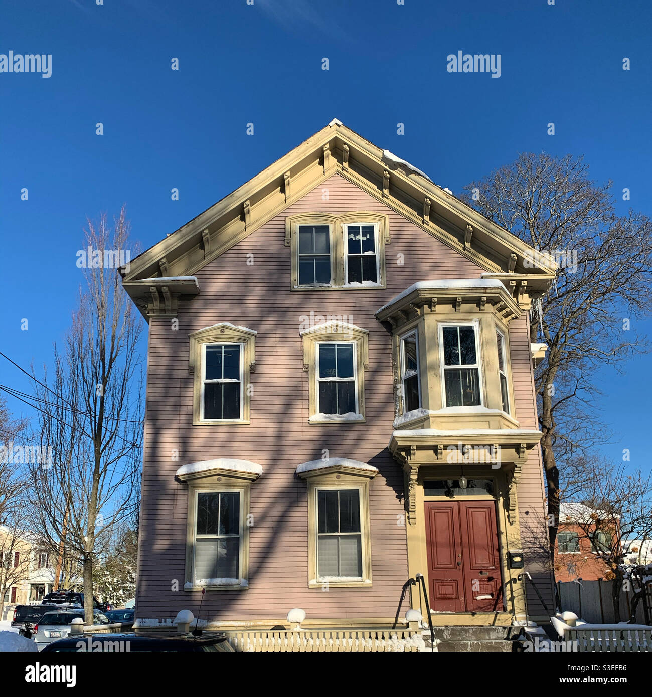 December, 2020, a house in Salem, Massachusetts, United States - Smartphone Captured Stock Image
