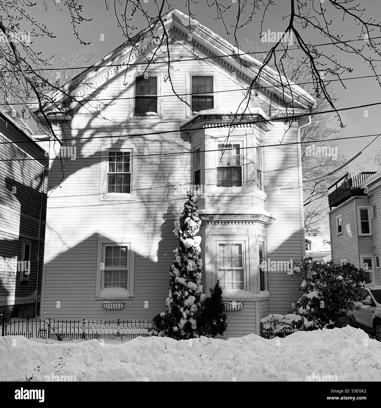 December, 2020, a home in Salem, Massachusetts, United States - Smartphone Captured Stock Image