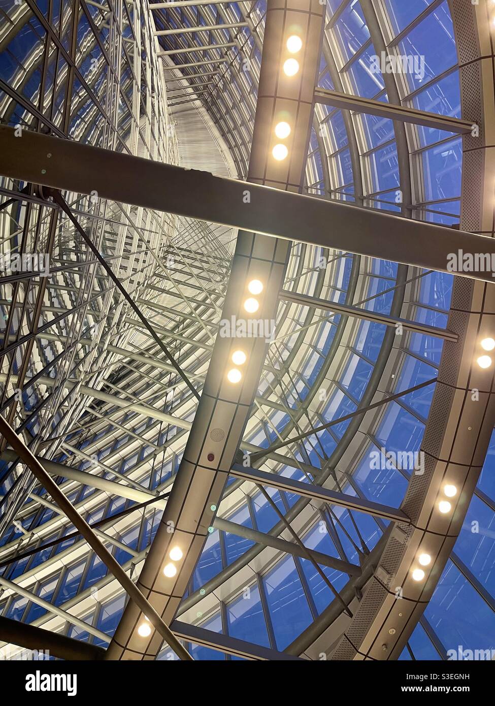 Iron and light, building structure. Stock Photo