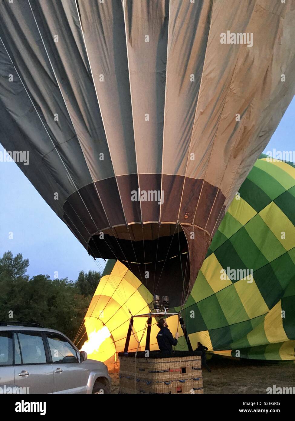 Hot air balloon take off Stock Photo - Alamy