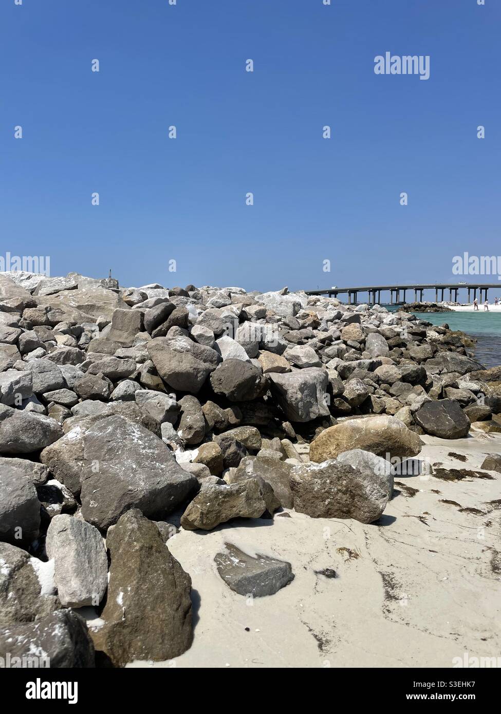 Rocky shoreline at Norriego Point Florida - Smartphone Captured Stock Image