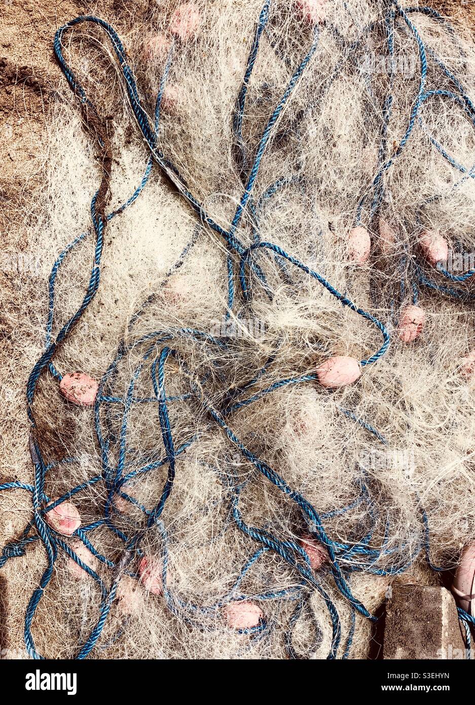 Close up shot of a fishnet - Smartphone Captured Stock Image