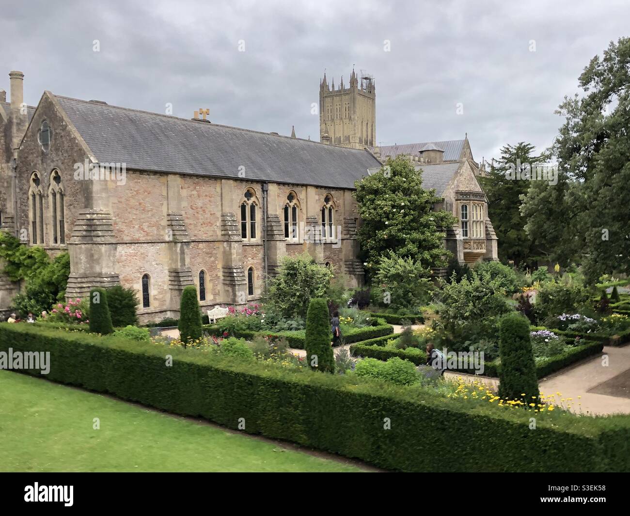 palace gardens, Wells, Somerset, UK Stock Photo Alamy