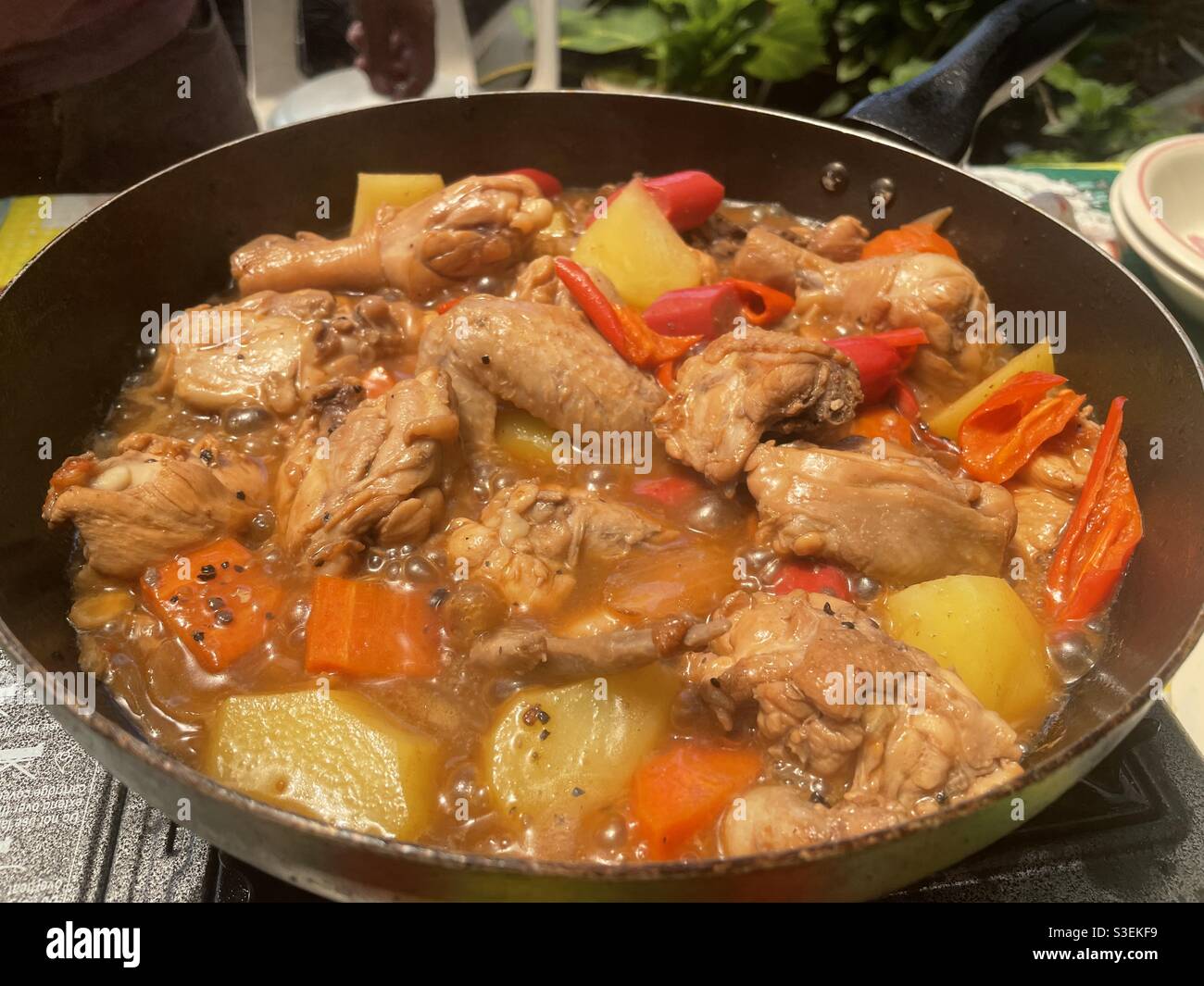 Chicken Afritada Pinoy Food Stock Photo