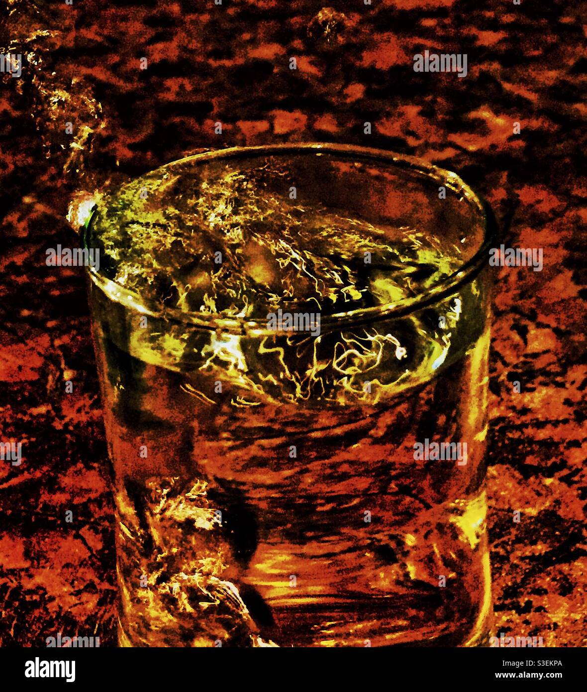 Water glass splash, slash, drop of water splash, - Smartphone Captured Stock Image