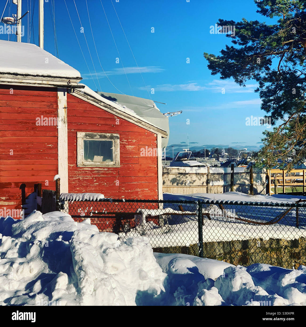 December, 2020, Derby Waterfront District, Salem, Massachusetts, United States - Smartphone Captured Stock Image