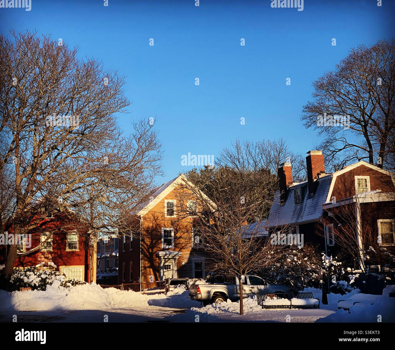 December, 2020, Derby Waterfront District, Salem, Massachusetts, United States. - Smartphone Captured Stock Image
