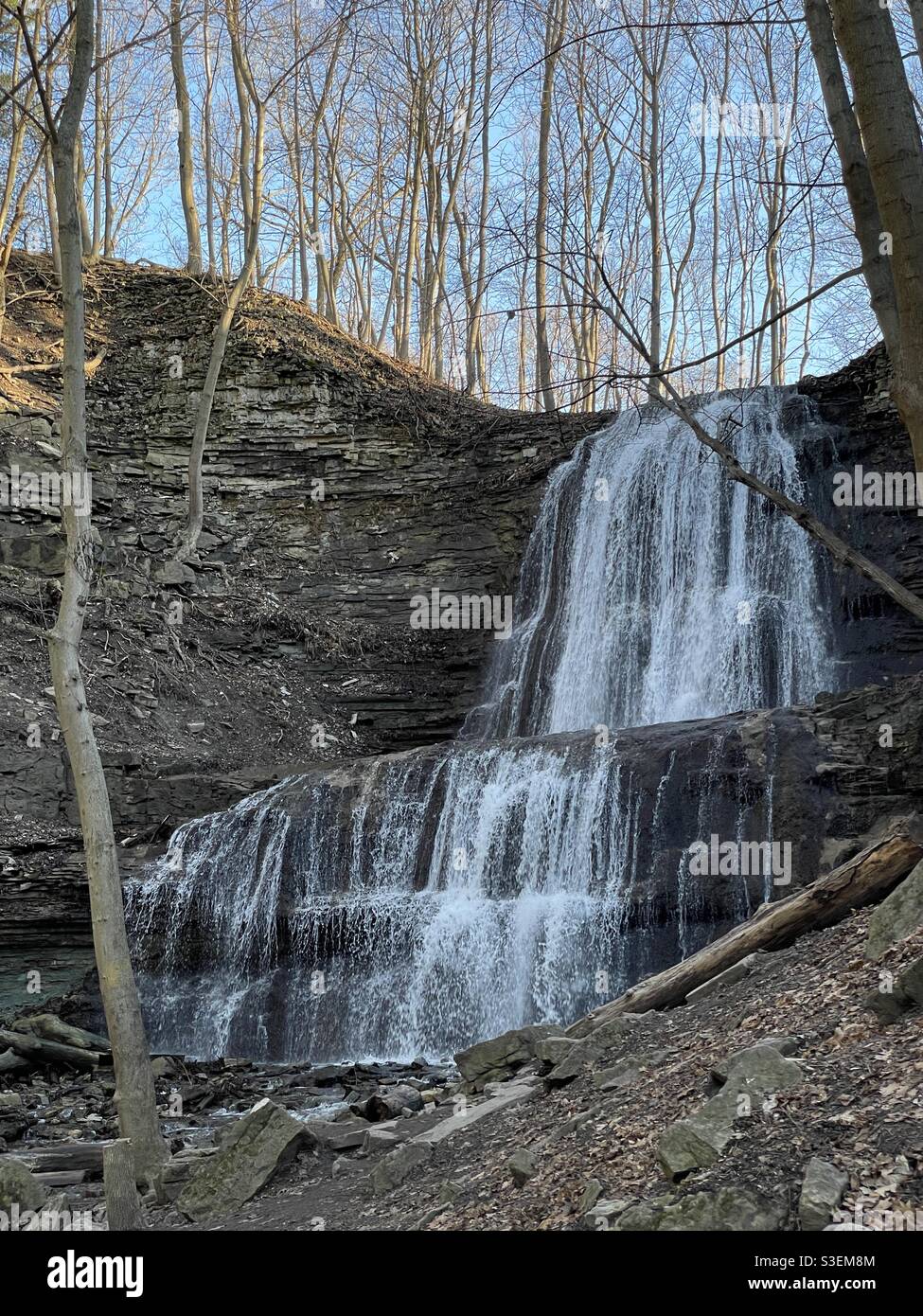 Tiffany falls in Hamilton Ontario Canada. - Smartphone Captured Stock Image