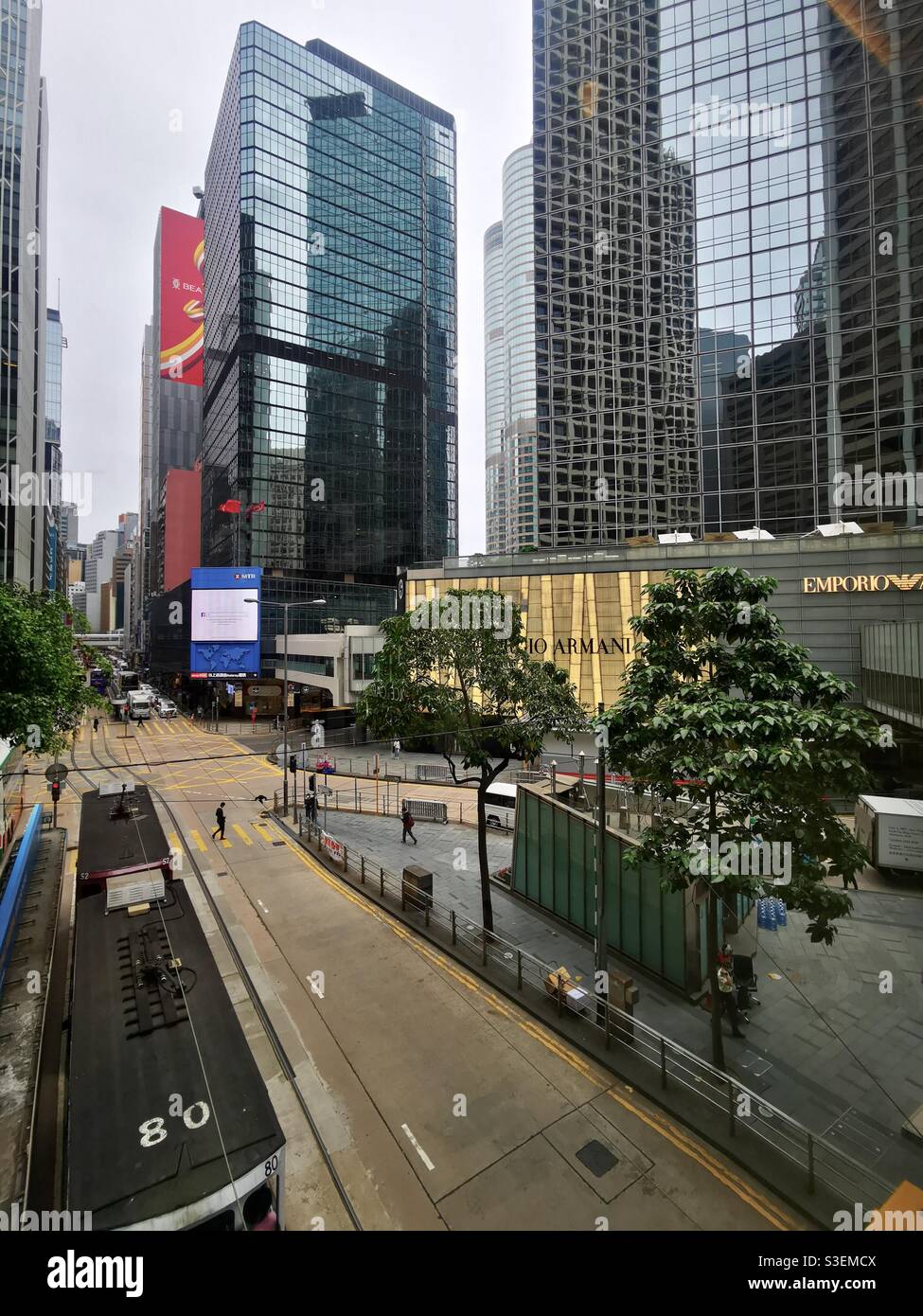 Emporio Armani shop in Hong Kong's central district. - Smartphone Captured Stock Image