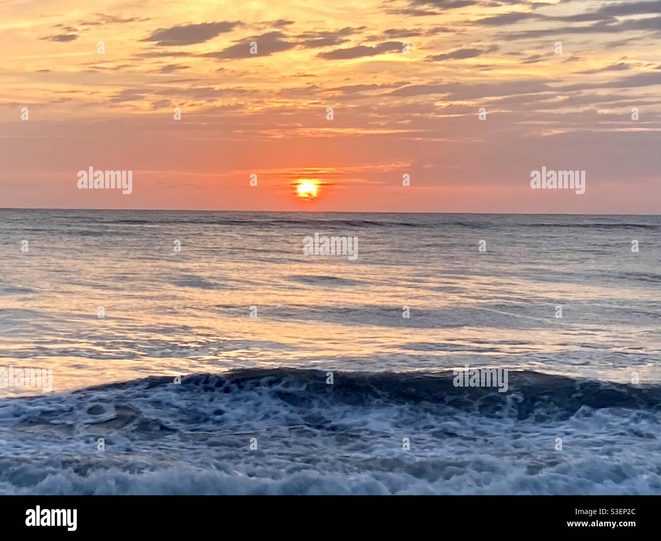 The sunrise over the ocean in Florida - Smartphone Captured Stock Image