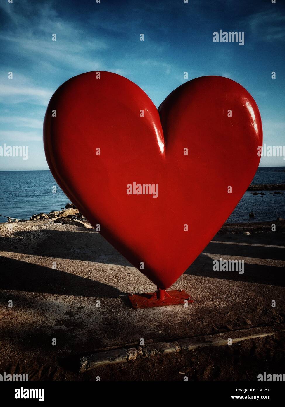 Heart shaped outdoors display - Smartphone Captured Stock Image