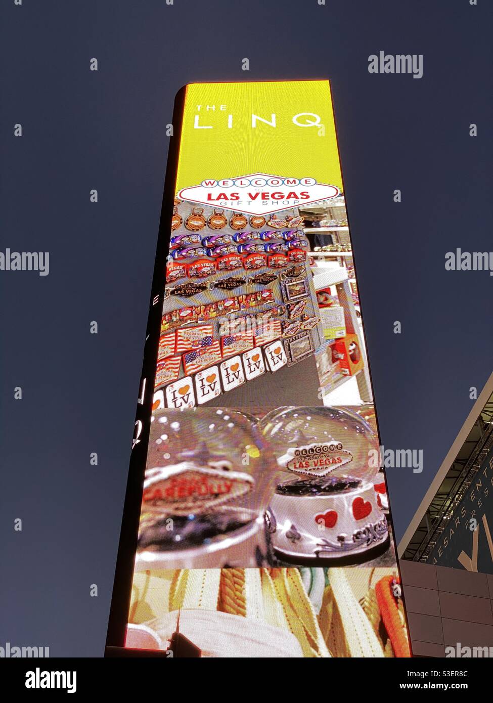November 2019 Linq Las Vegas Nevada outdoor large neon sign Stock Photo
