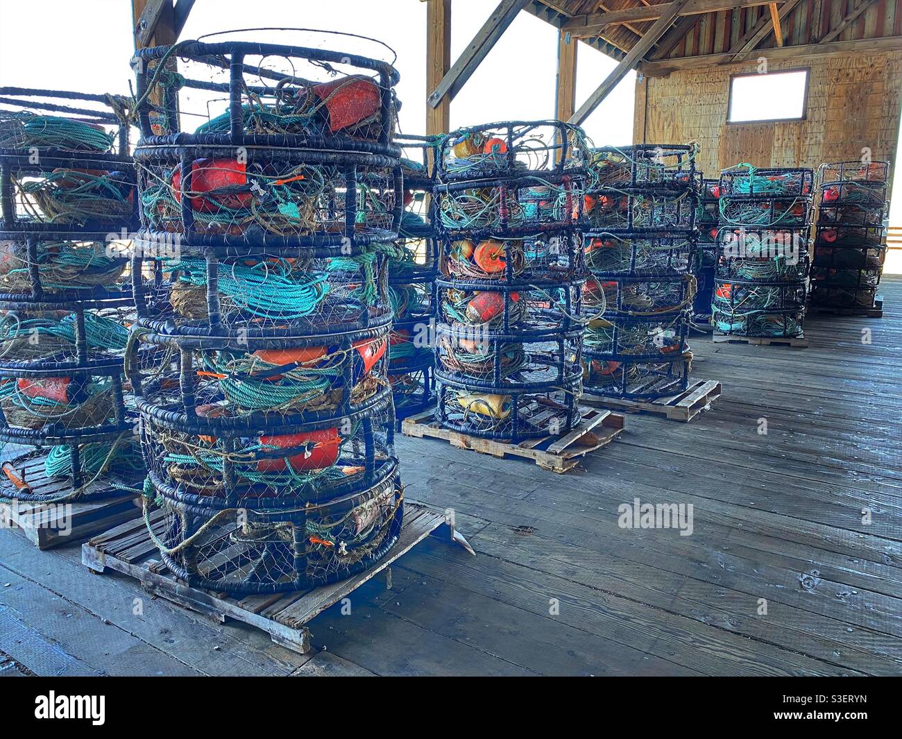 Crab pots in Avila Beach California - Smartphone Captured Stock Image