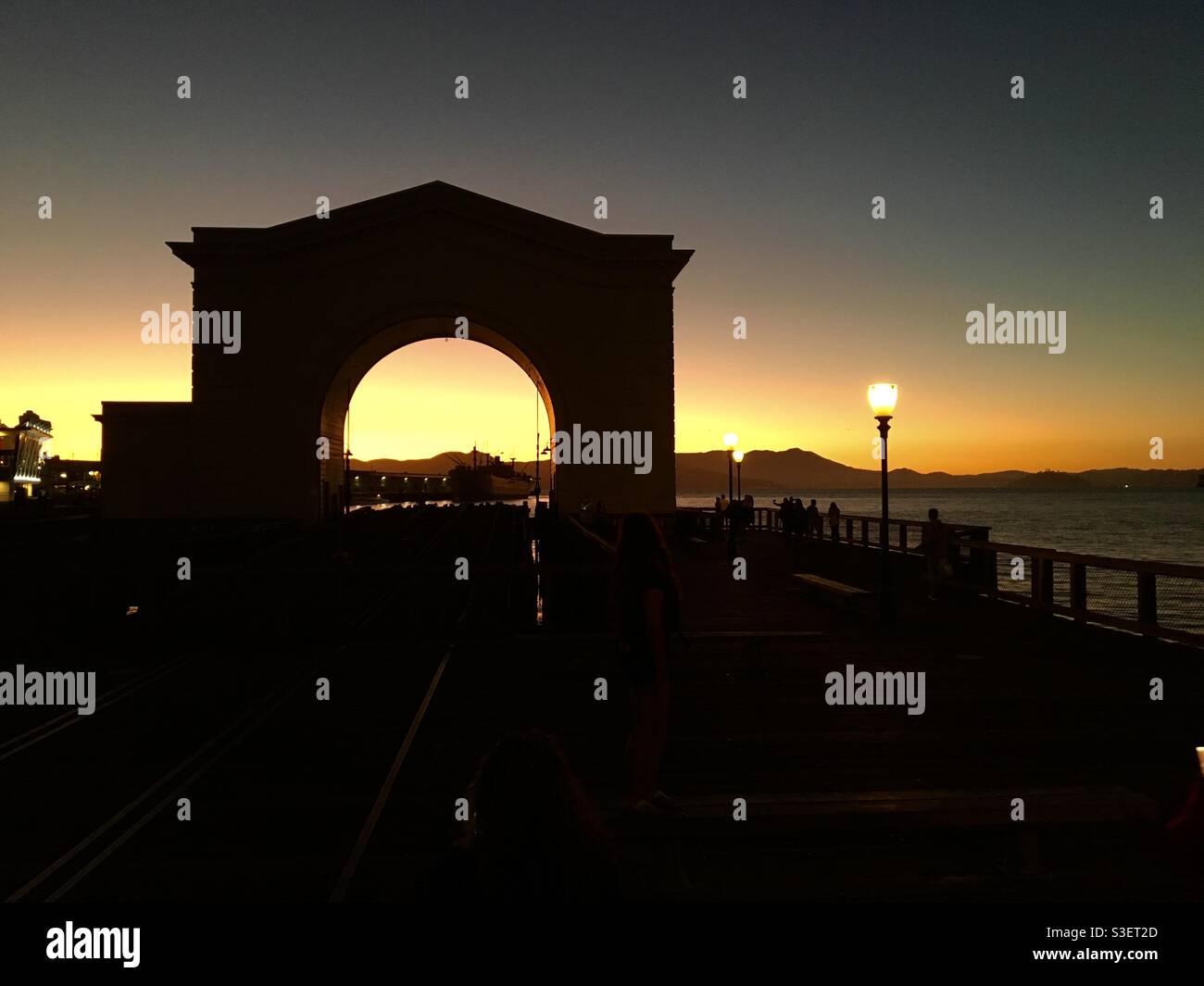 Archway at San Francisco’s Fisherman’s Wharf at sunset - Smartphone Captured Stock Image