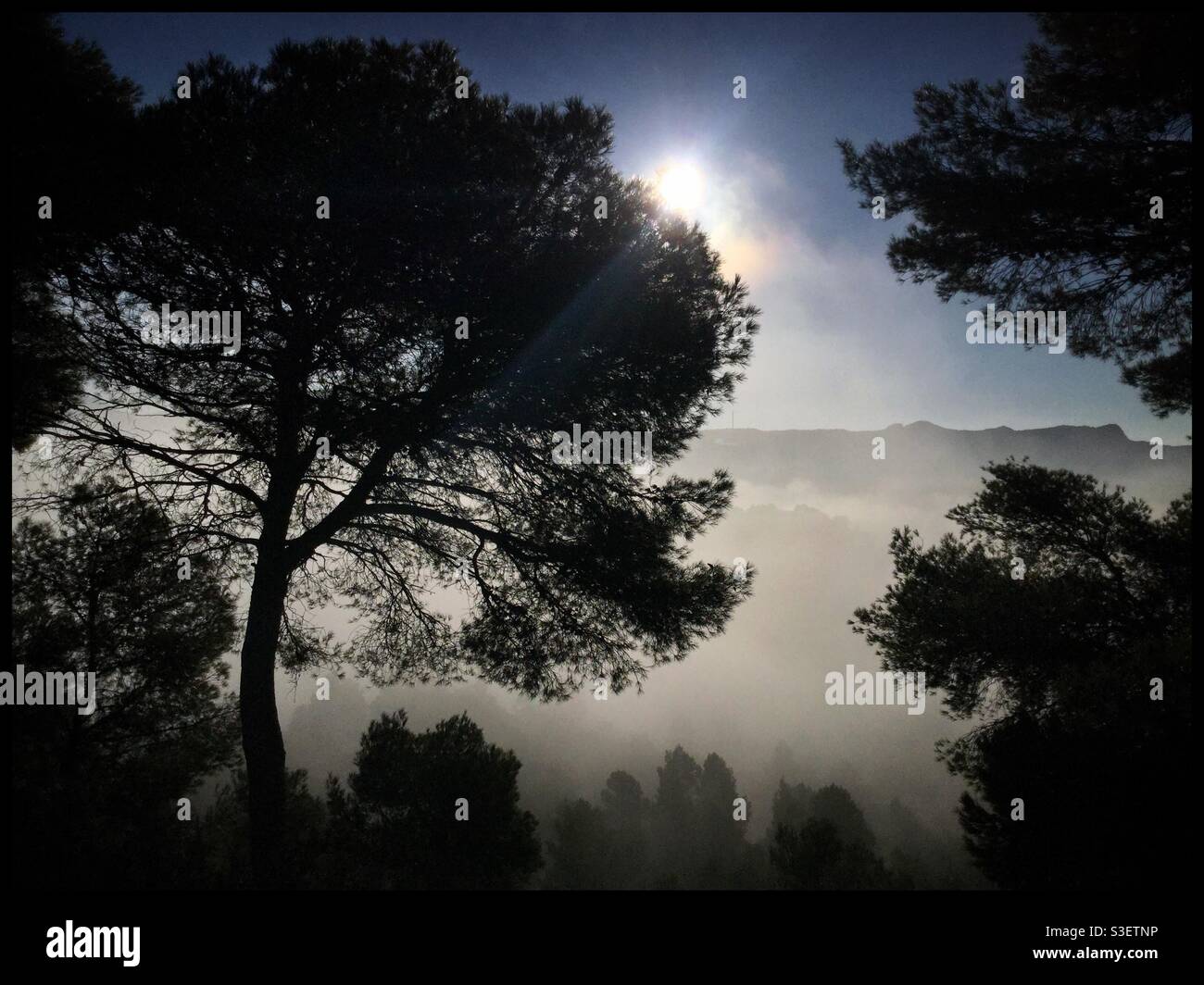Foggy mountain view, Catalonia, Spain. - Smartphone Captured Stock Image