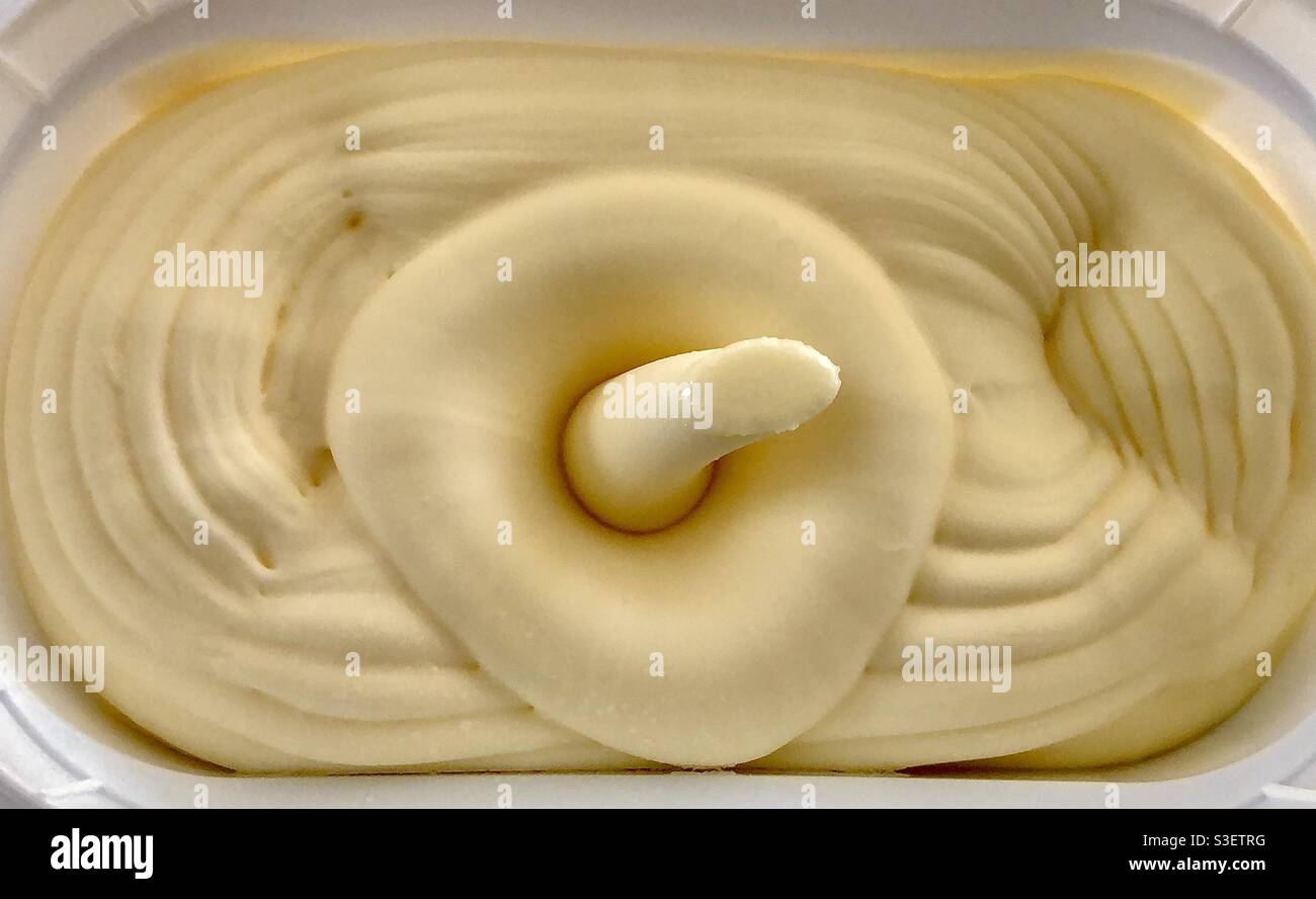 A New Tub of Soft Butter - Smartphone Captured Stock Image