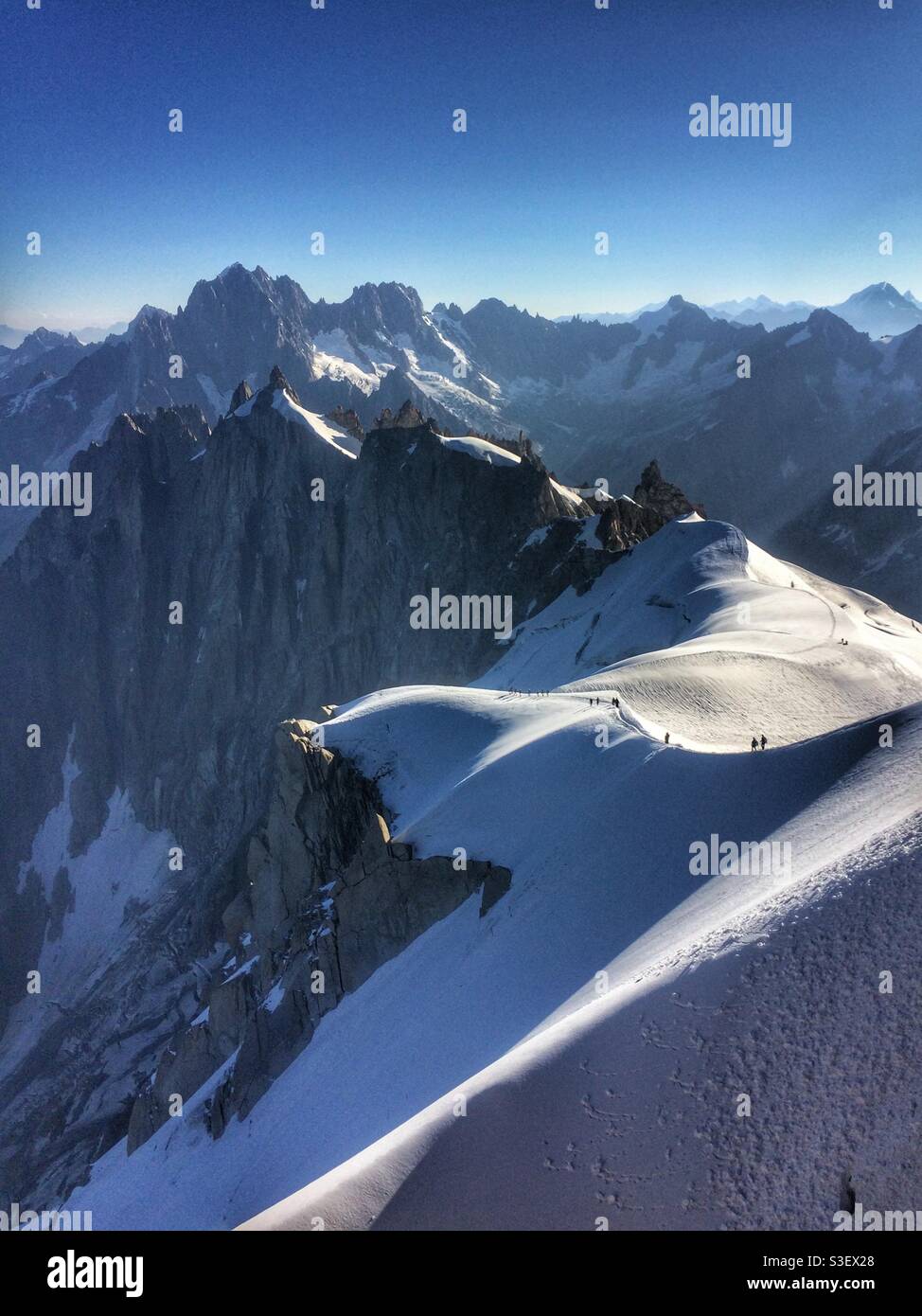 Aiguille du midi arête, Chamonix, France, Alps, Europe Stock Photo