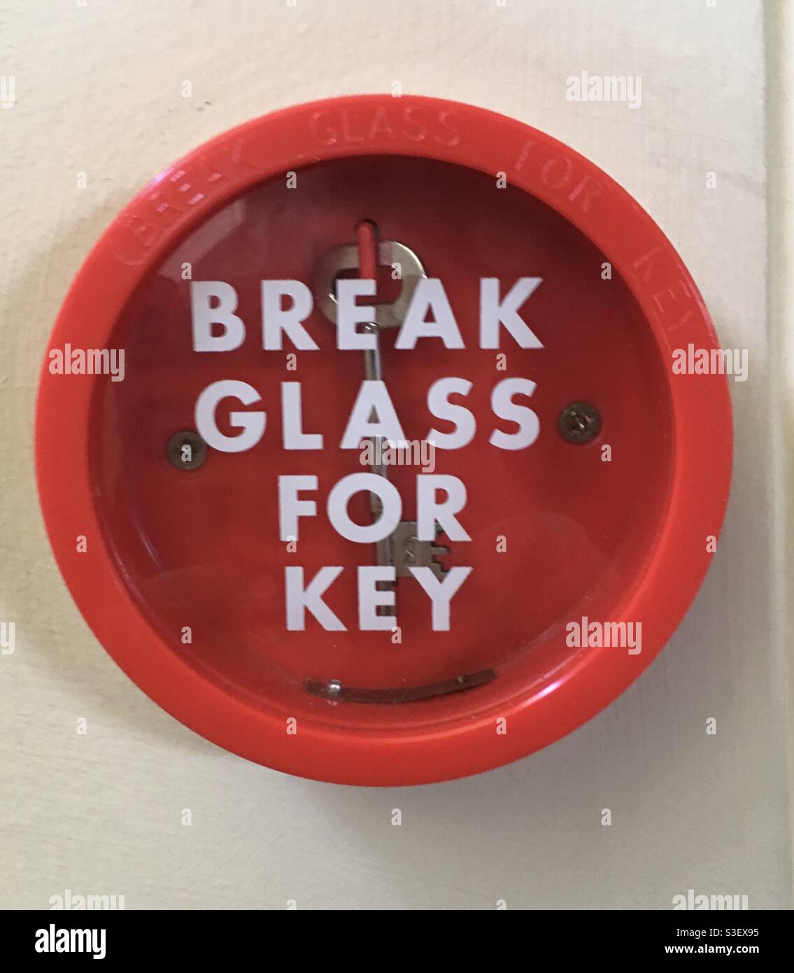 Circular break glass for key box Stock Photo Alamy