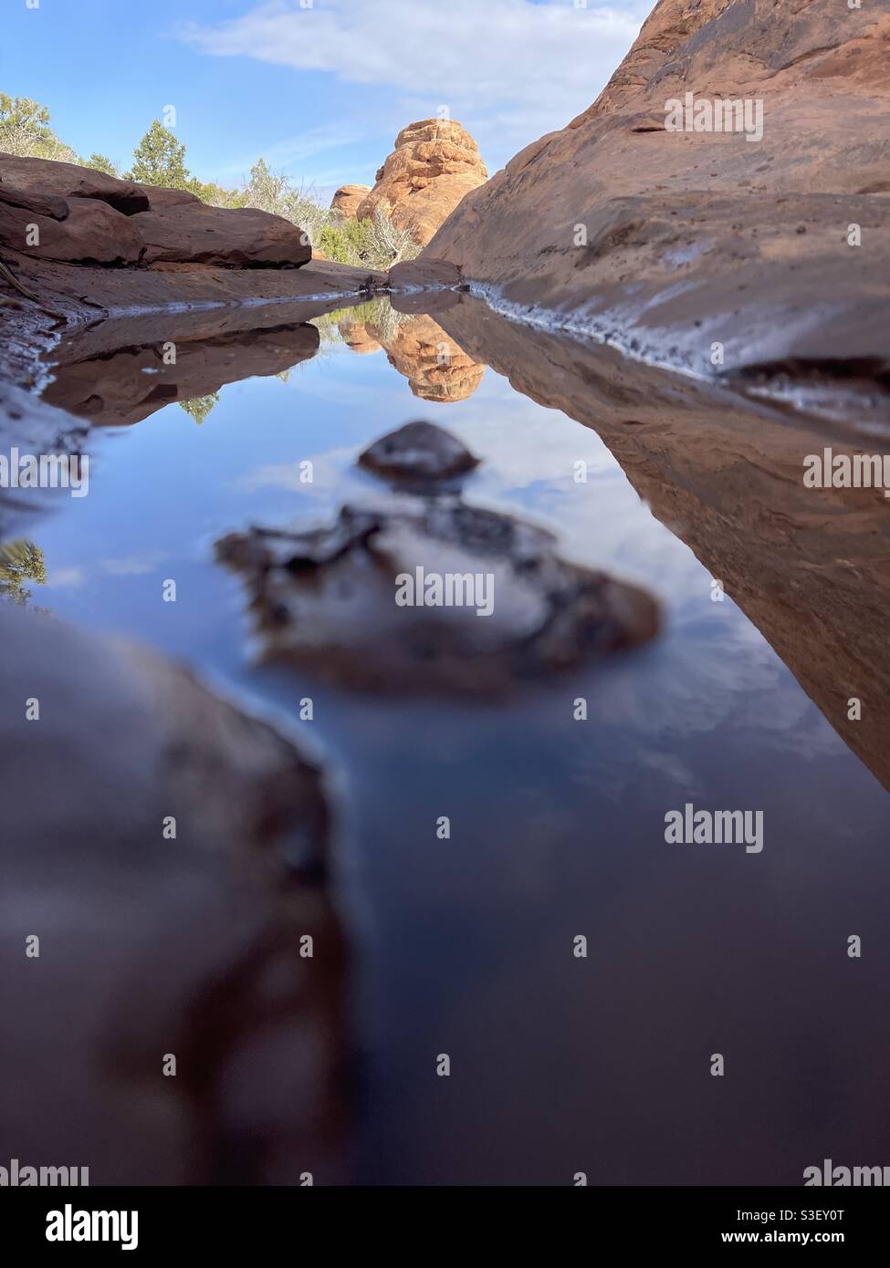 After rain at Arches National Park, utah - Smartphone Captured Stock Image