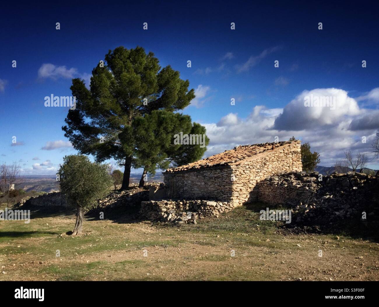 Traditional stone hut, Catalonia, Spain. - Smartphone Captured Stock Image