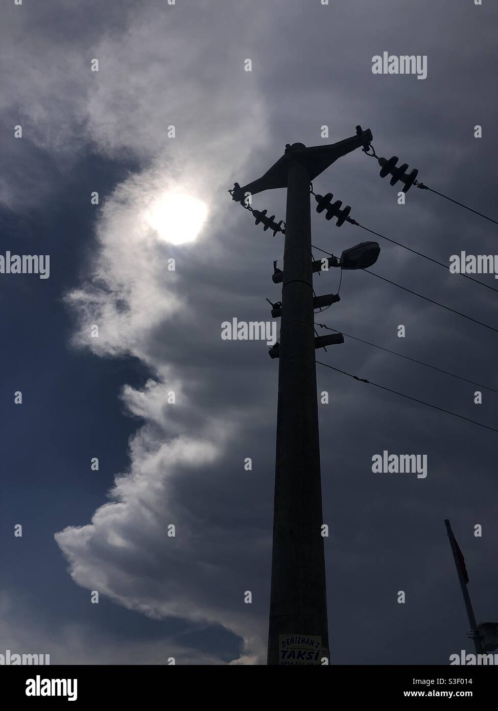 Power lines agains dramatic cloudscape Stock Photo - Alamy