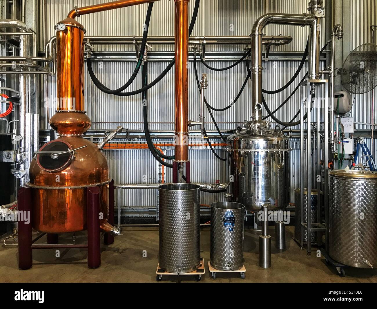 Gin distilling equipment Stock Photo Alamy