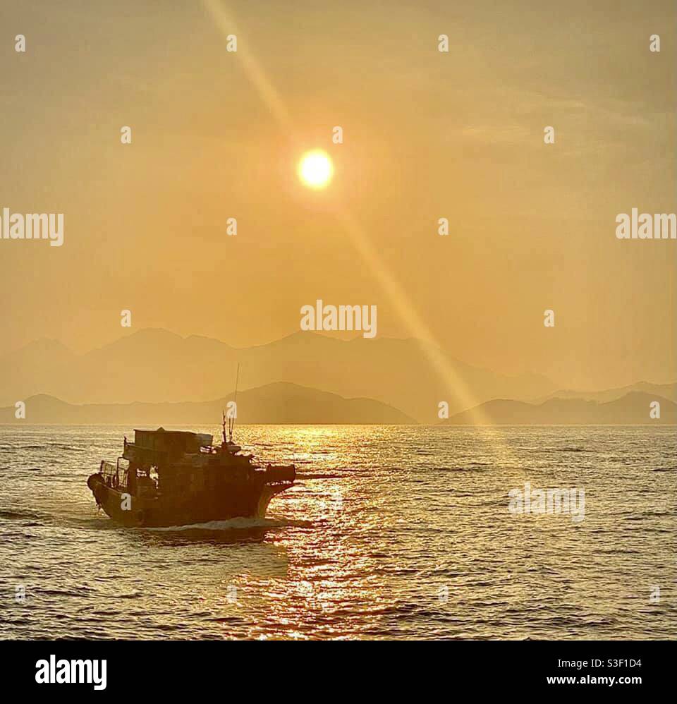 Sunset in Hong kong. - Smartphone Captured Stock Image