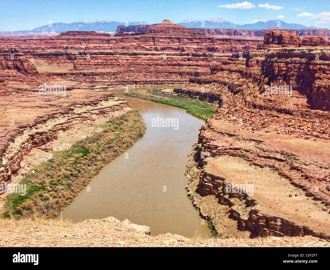Scenic view looking over the Colorado River near Moab, Utah - Smartphone Captured Stock Image