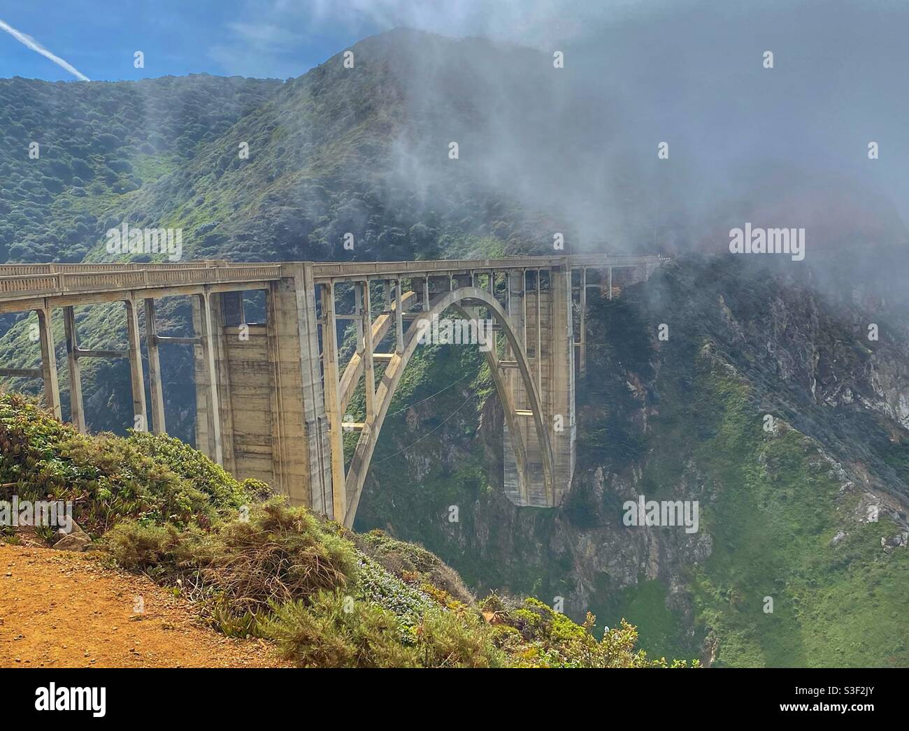 Bixby bridge on Highway one in California - Smartphone Captured Stock Image