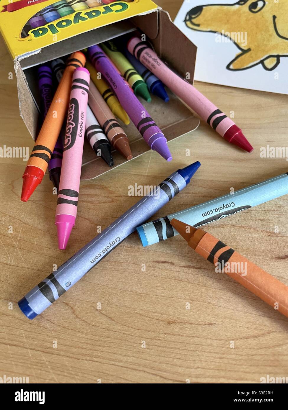 Markers and Crayons Stock Photo - Alamy