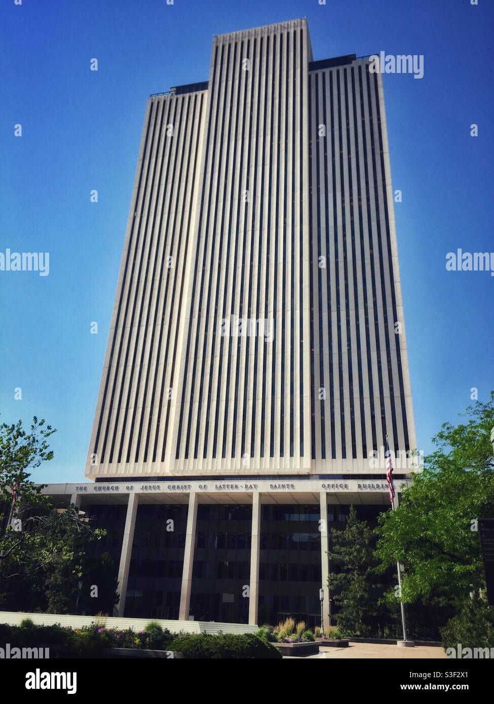 Church of Jesus Christ of Latter-day Saints Office Building, Temple Square, Salt Lake City, Utah - Smartphone Captured Stock Image