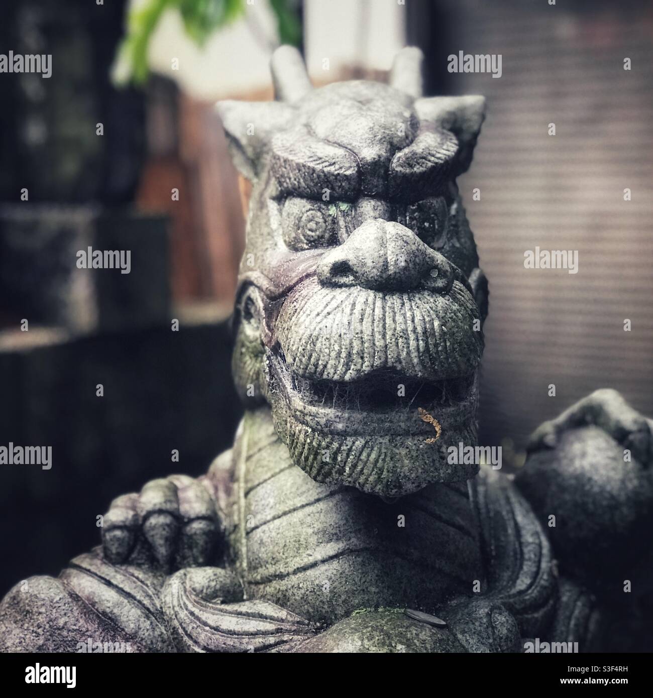 Dragon figure, Fushimi Inari shrine, Kyoto, Japan - Smartphone Captured Stock Image
