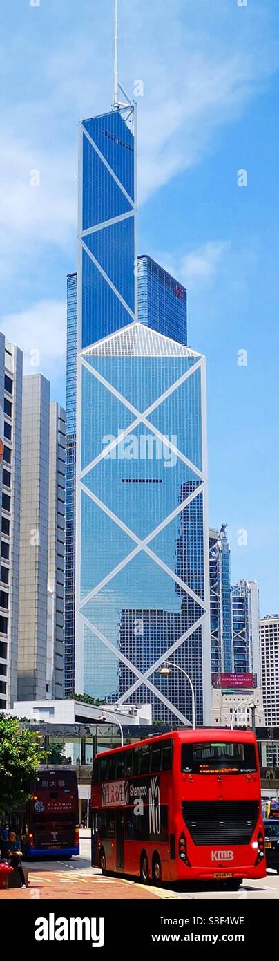 The Bank of china building in Admiralty, Hong Kong. - Smartphone Captured Stock Image