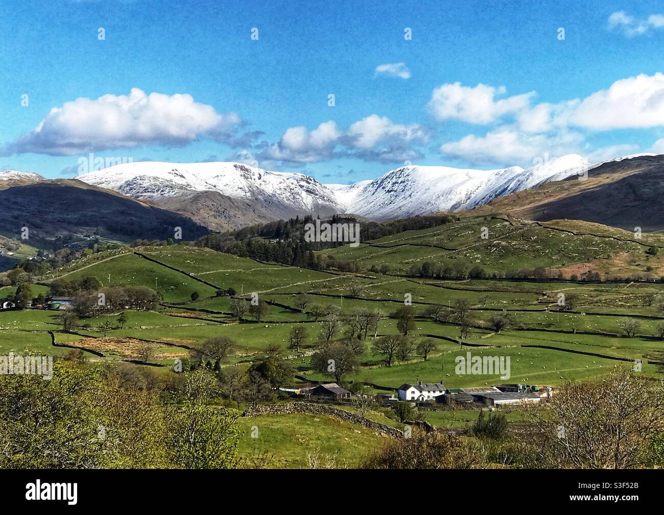 Snow capped Mountains in the Lake District - Smartphone Captured Stock Image