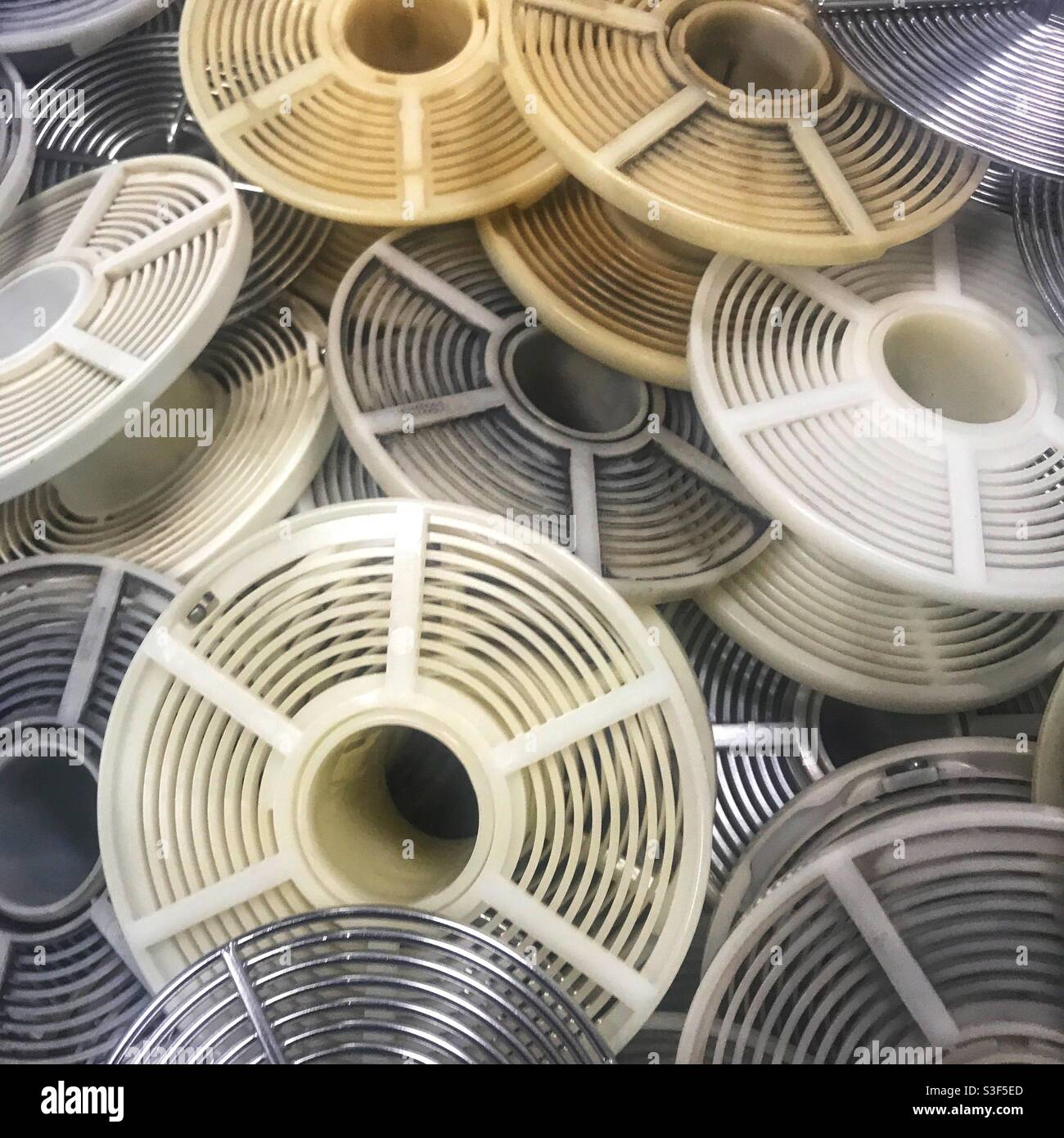 35mm film processing reels - Smartphone Captured Stock Image