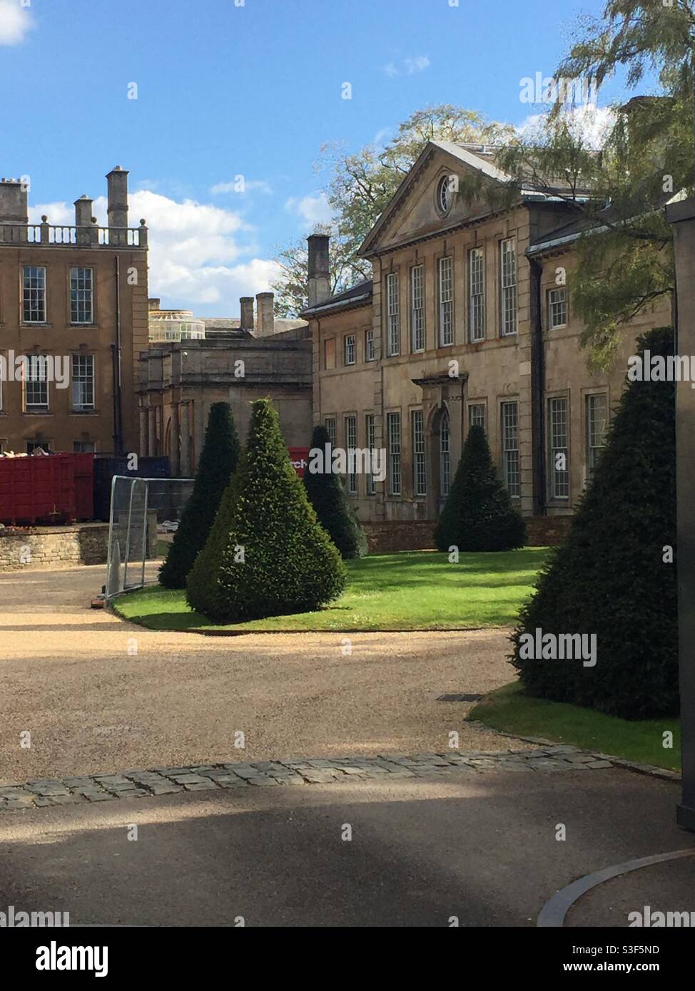 Aynhoe Park, a Grade I Listed 17th Century Country House in Northamptonshire, was rebuilt after the English Civil War, and is being restored following its sale to an anonymous buyer late 2020. - Smartphone Captured Stock Image