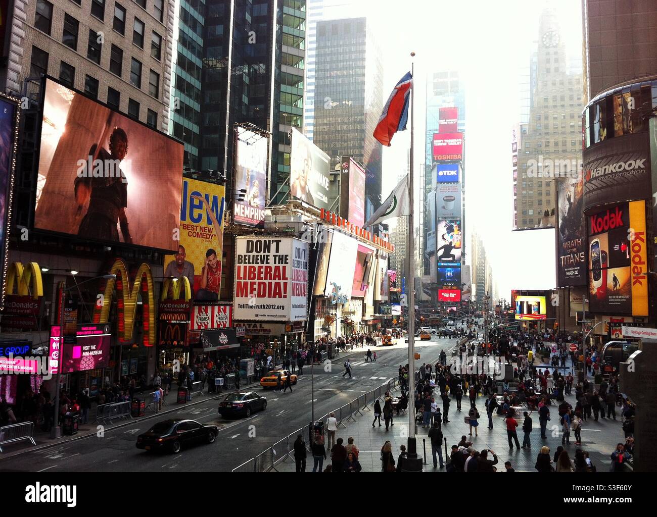 Times Square in New York - Smartphone Captured Stock Image