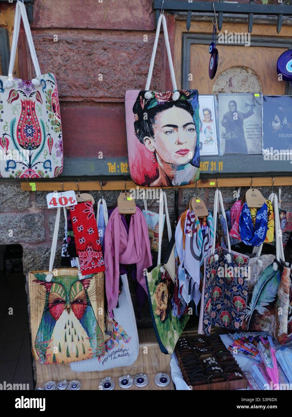 Frida Kahlo at the street market in Istanbul, Turkey Stock Photo