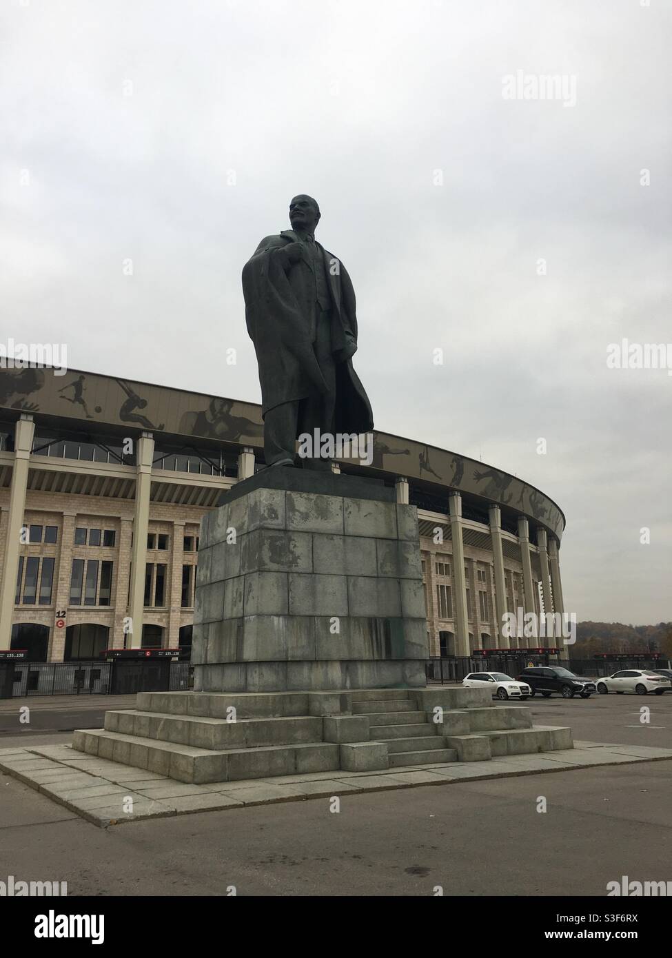 Lenin statue, Luzhniki Stadium, Moscow. Stock Photo